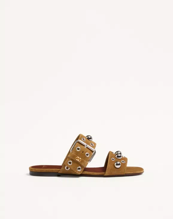 Valentino Nellcôte Crust Leather Slide Sandal - Image 1